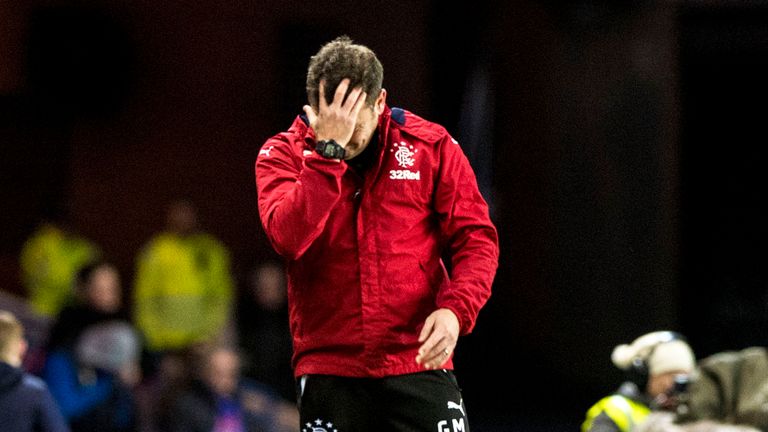 Graeme Murty endured a frustrating afternoon on the Ibrox touchline