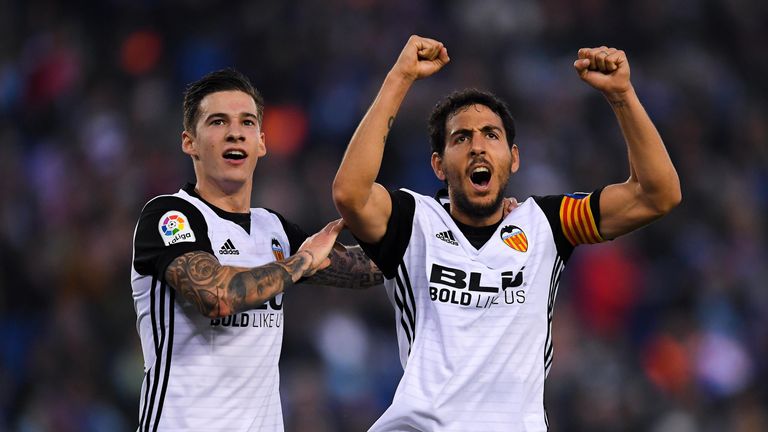 Dani Parejo (right) was sent off for an elbow on Jorge Molina