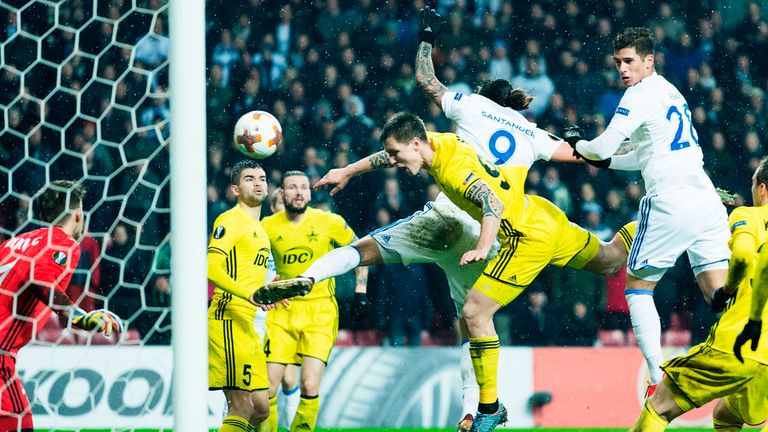 Copenhagen's Pieros Sotiriou heads home