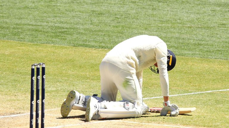 Cummins rattled England debutant Craig Overton on the rib cage