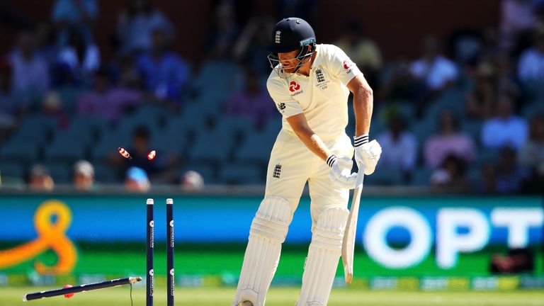 Jonny Bairstow was last man out in the day-night Ashes Test, comprehensively castled by Mitchell Starc