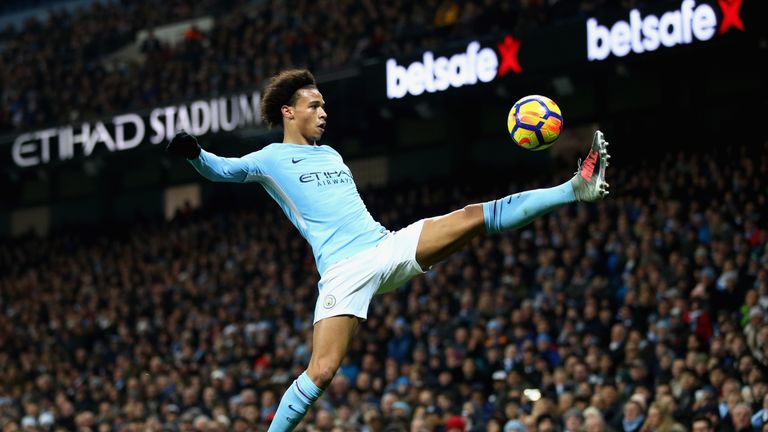 Leroy Sane was given plenty of space by Spurs in the first half
