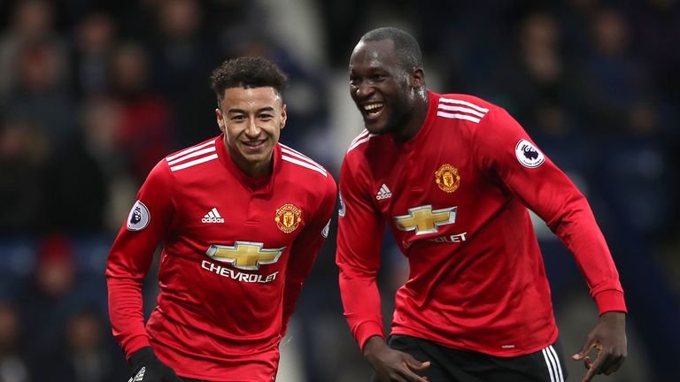 Manchester United's Jesse Lingard (left) celebrates after scoring his side's second goal