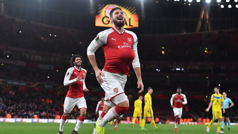 Giroud has scored seven goals in all competitions this season 