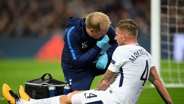 Alderweireld injured his hamstring in the 3-1 win over Real Madrid in November