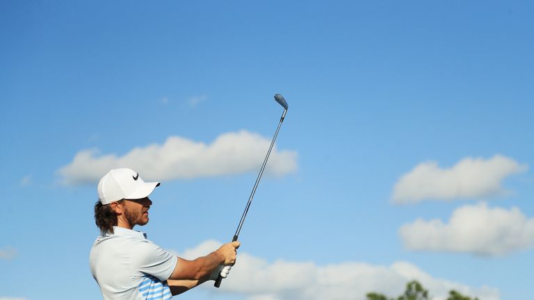 Tommy Fleetwood's ragged back-nine 40 left him seven shots behind Hoffman