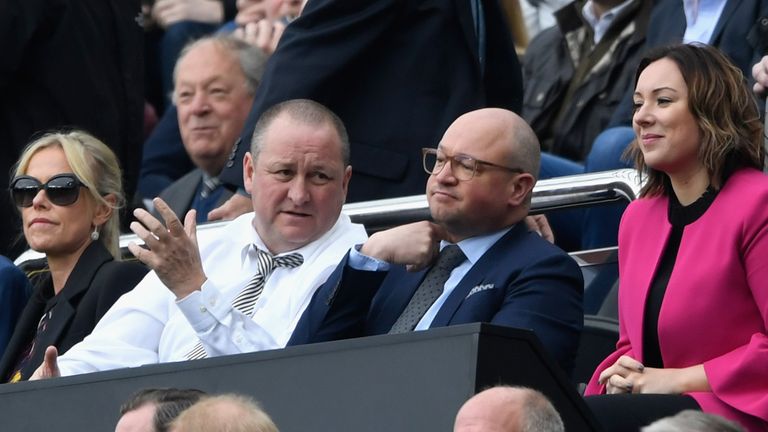 Newcastle owner Mike Ashley with managing director Lee Charnley