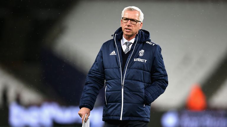Alan Pardew will be looking for his first Premier League win as West Brom boss when they host Brighton this weekend