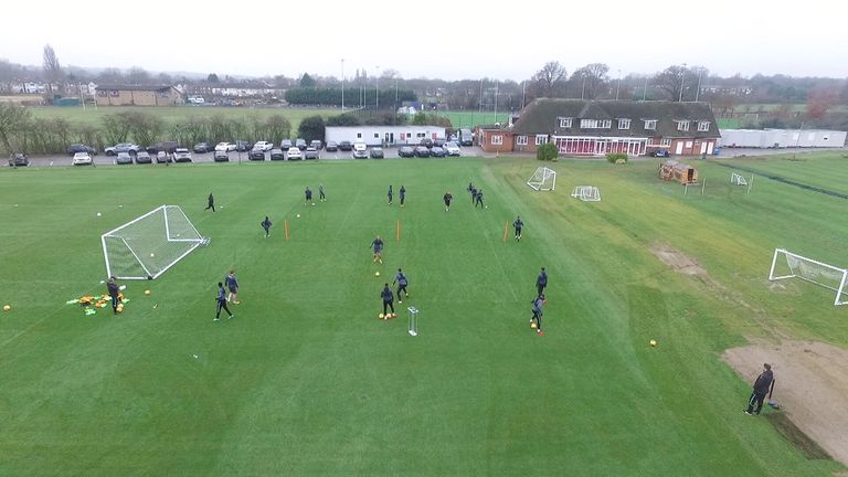 As well as formation work, the drone is also used to film training drills As well as formation work, the drone is also used to film training drills