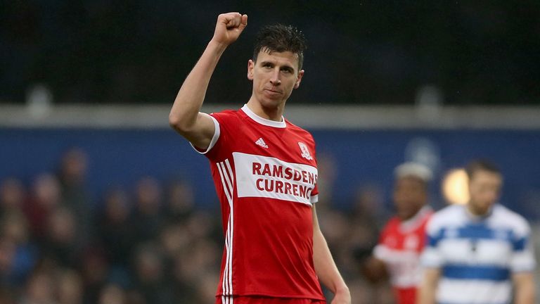 Daniel Ayala celebrates scoring for Middlesbrough