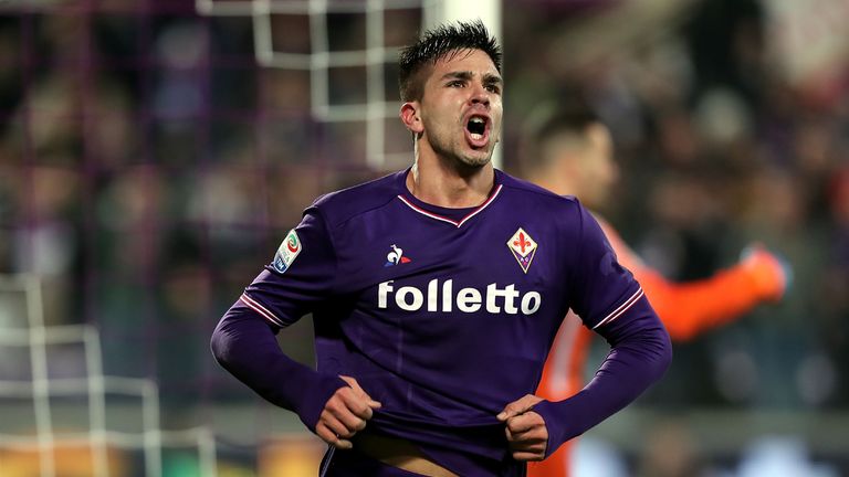 Giovanni Simeone scored a hat-trick for Fiorentina on Sunday