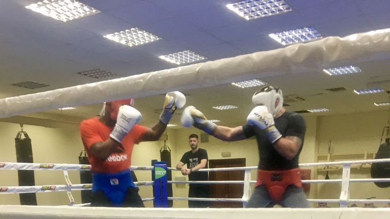 Usyk and Chamberlain sparred for the second camp