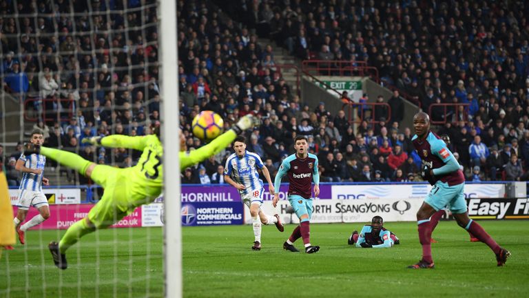 Joe Lolley equalised for Huddersfield with a brilliant strike five minutes before the break
