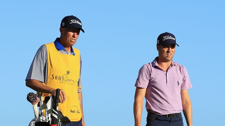 Justin Thomas had 'Bones' on his bag as he opened with a 67