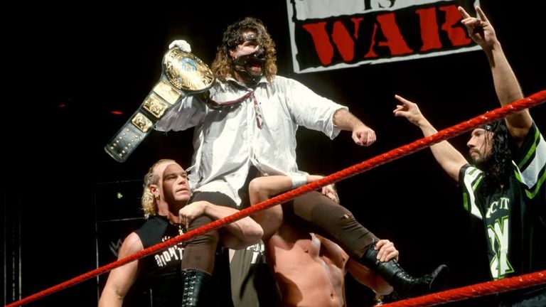 Image result for the rock vs cactus jack WWE Title