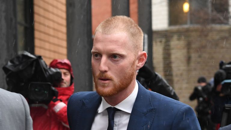 Ben Stokes arrives at court in Bristol on Tuesday