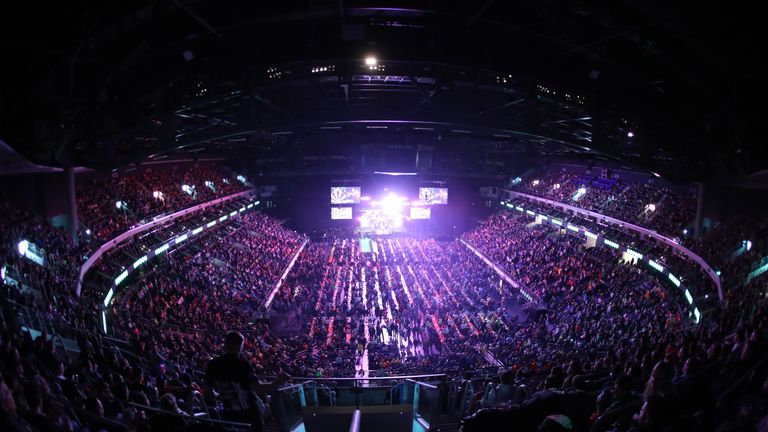 A PDC-record 12,000 crowd at the Mercedes-Benz Arena in Berlin enjoyed watching Van Gerwen in full flow