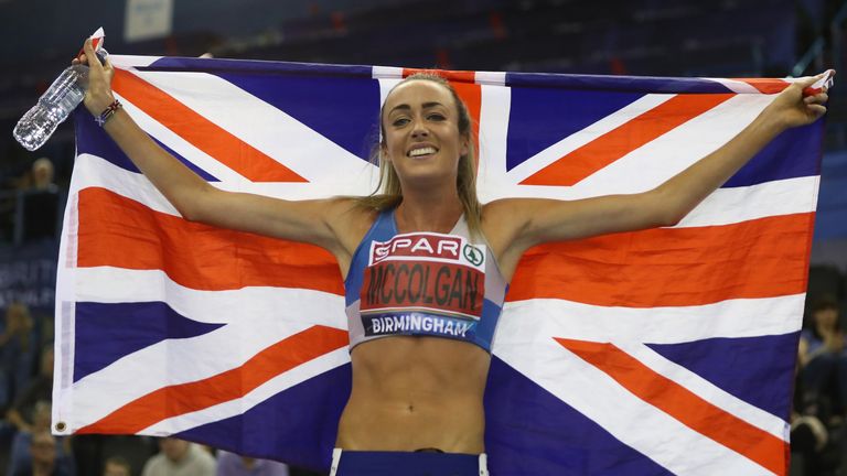 Eilish McColgan celebrates her victory in the women's 1500m final on Sunday
