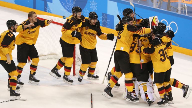 Germany celebrate reaching the men's final