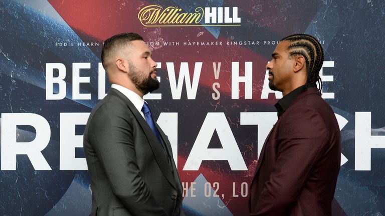 Tony Bellew (left) and David Haye went face-to-face in London again