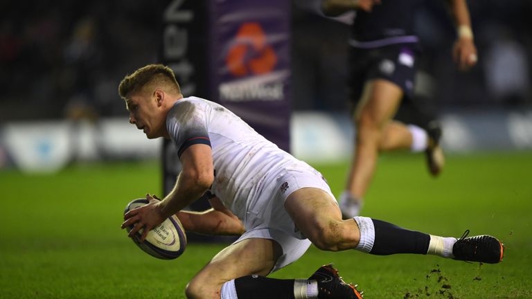 Farrell scored England's only try in Scotland defeat