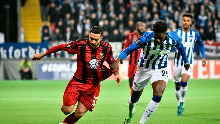 Saman Ghoddos in action against Hertha Berlin