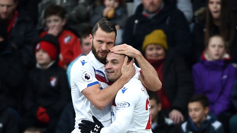 Shaqiri celebrates his goal
