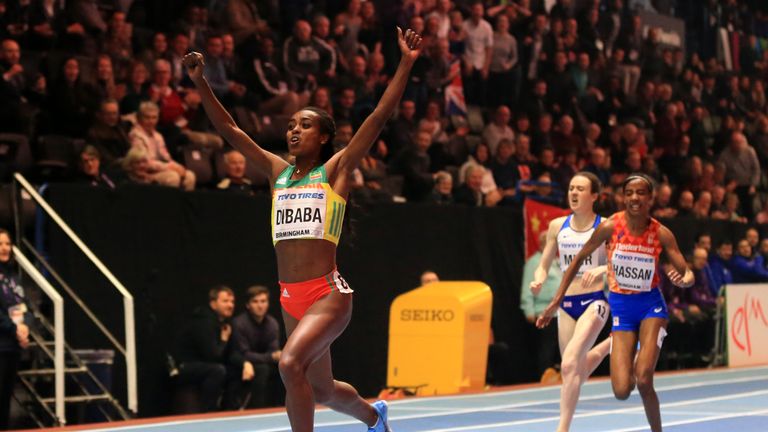 Dibaba strikes again, Russians take high jumps at world indoors