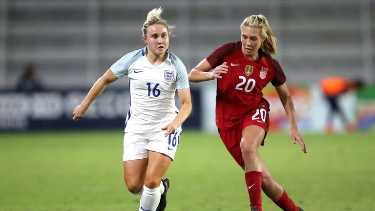 Izzy Christiansen (left) menaced the American defence in a hard-fought contest