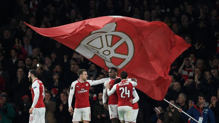 Arsenal cruised through to the Europa League last eight on Thursday