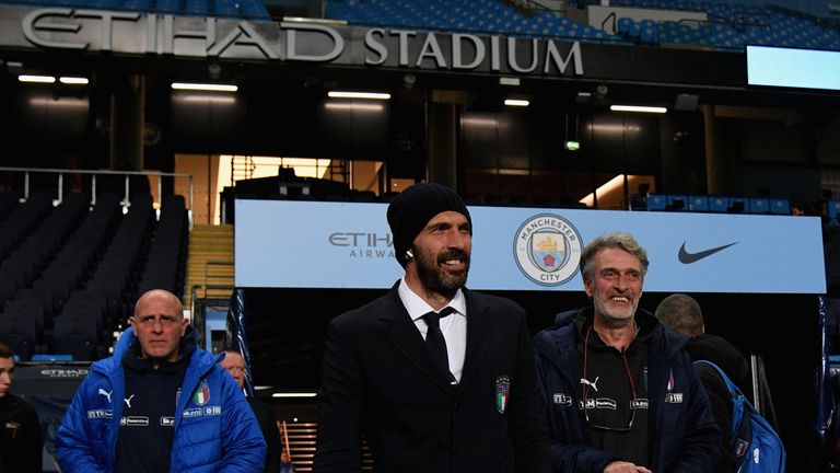 Buffon visited the Etihad Stadium on Thursday to soak up the atmosphere
