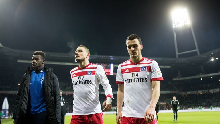 Hamburg trudge off after last week's damaging defeat to rivals Werder Bremen