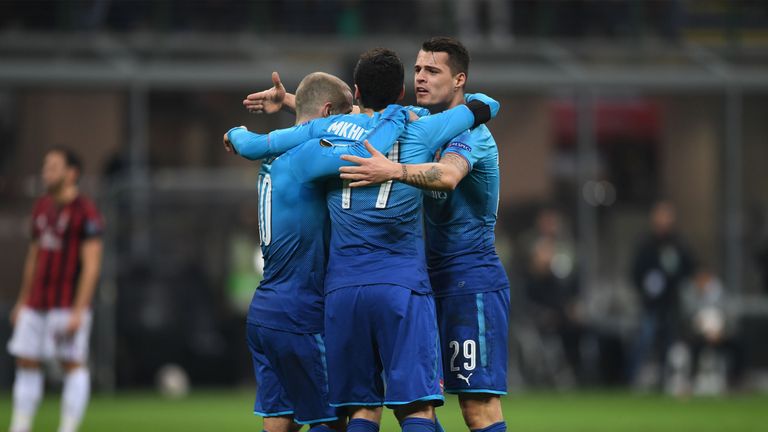 Arsenal hold a 2-0 lead over last-16 opponents AC Milan from the first leg
