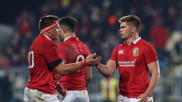 Owen Farrell (R) impressed CJ Stander on last summer's British and Irish Lions tour of New Zealand