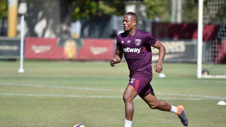 Patrice Evra has played twice since joining West Ham early in February (courtesy of West Ham United Football Club) 