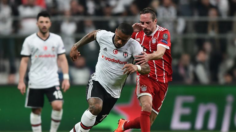 Franck Ribery (right) in action at the Vodafone Arena