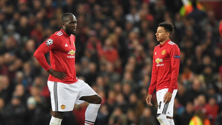 United duo Romelu Lukaku and Jesse Lingard look dejected during the defeat to Sevilla