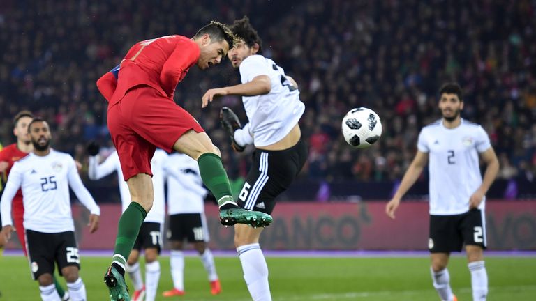 Cristiano Ronaldo's towering header earned a dramatic Portuguese victory over Egypt