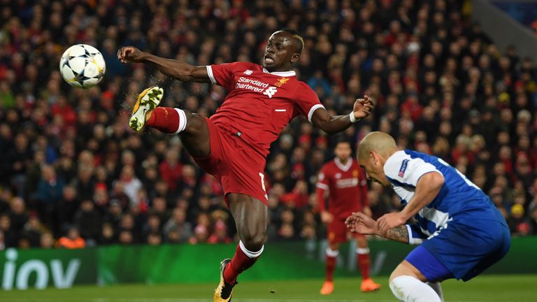 Sadio Mane went close to scoring when he hit the post