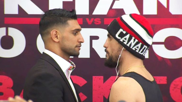 Amir Khan and Phil Lo Greco went face to face