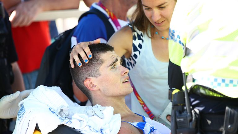 Callum Hawkins looked set for marathon glory before collapsing