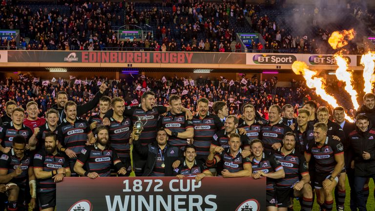 Edinburgh celebrate winning the 1872 cup