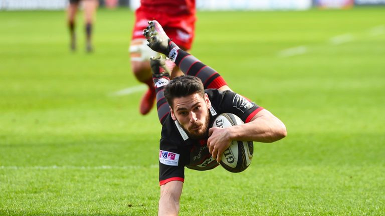 The superb Sam Hidalgo-Clyne sprinted over for Edinburgh's third score