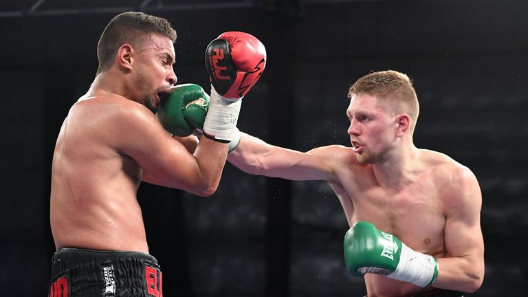 Jason Quigley ended a 12-month injury absence with knockout win at the weekend in Boston (Pics courtesy of Matt Heasley/HoganPhotos)