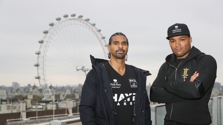 Joyce (R) is promoted by Haye