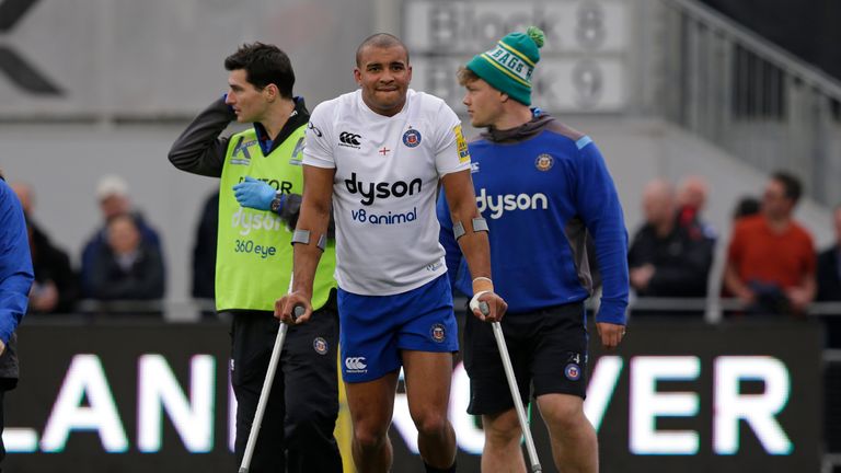 Jonathan Joseph was injured 29 minutes into Bath's defeat