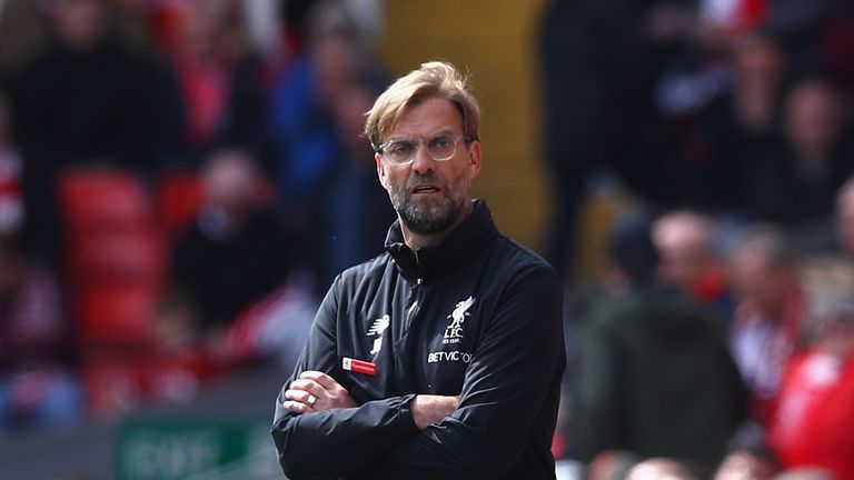 Jurgen Klopp on the Anfield touchline