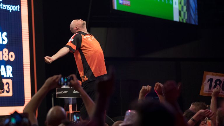 Barney soaks up the welcomes from the Dutch fans in Rotterdam