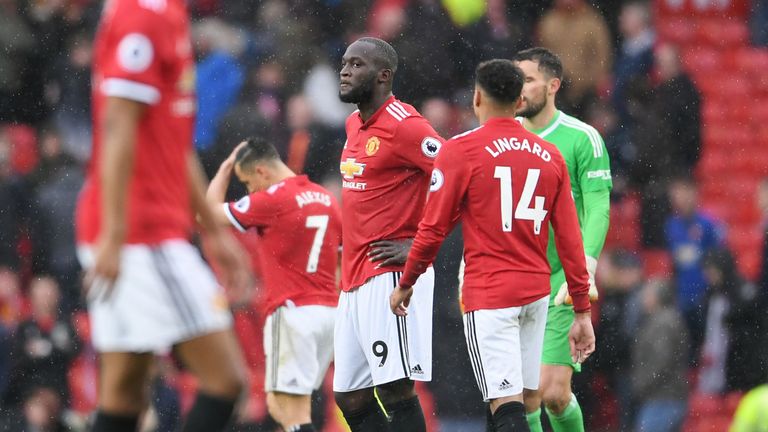 Romelu Lukaku looks dejected after the 1-0 loss to West Brom