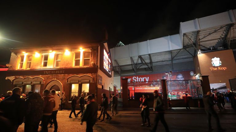 A 53-year-old man was left in a critical condition after an incident outside Anfield